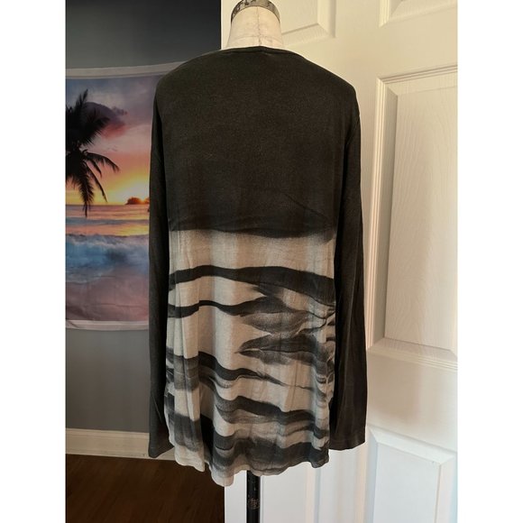 Barbara Lesser L/S tie dye abstract print top Small - Picture 3 of 4